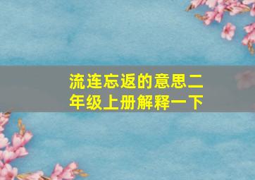 流连忘返的意思二年级上册解释一下