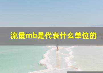 流量mb是代表什么单位的