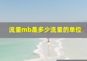 流量mb是多少流量的单位