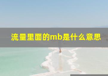 流量里面的mb是什么意思