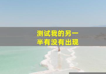 测试我的另一半有没有出现