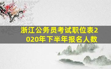 浙江公务员考试职位表2020年下半年报名人数