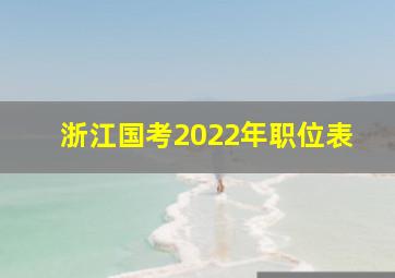 浙江国考2022年职位表