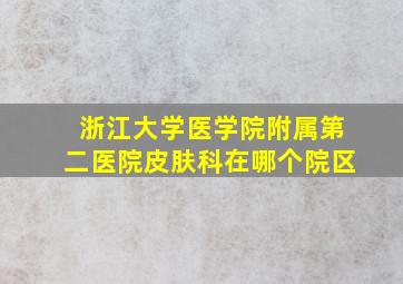 浙江大学医学院附属第二医院皮肤科在哪个院区