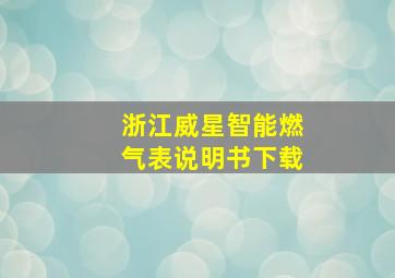 浙江威星智能燃气表说明书下载