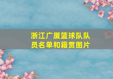 浙江广厦篮球队队员名单和籍贯图片