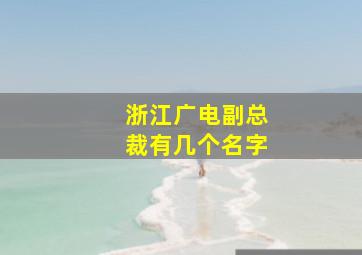 浙江广电副总裁有几个名字