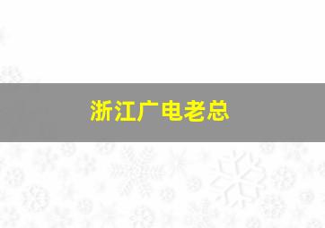 浙江广电老总