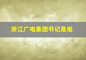 浙江广电集团书记是谁