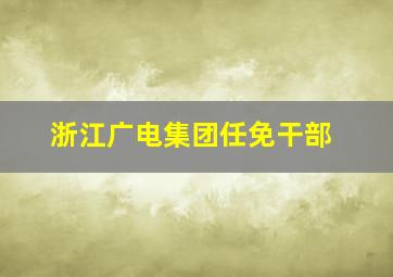 浙江广电集团任免干部