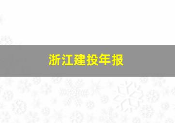 浙江建投年报