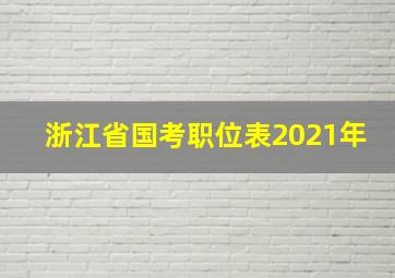 浙江省国考职位表2021年