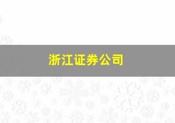 浙江证券公司