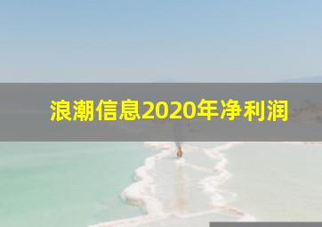 浪潮信息2020年净利润