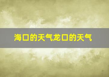 海口的天气龙口的天气