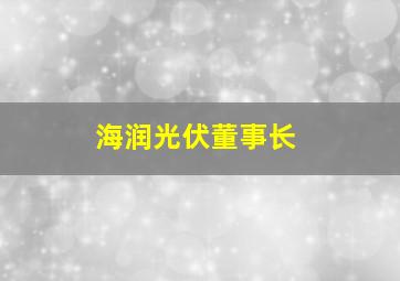 海润光伏董事长