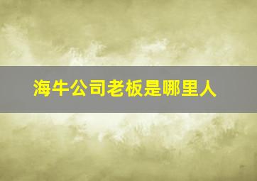 海牛公司老板是哪里人