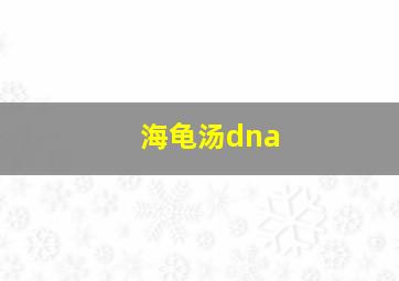 海龟汤dna