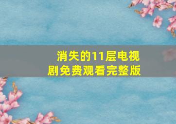 消失的11层电视剧免费观看完整版