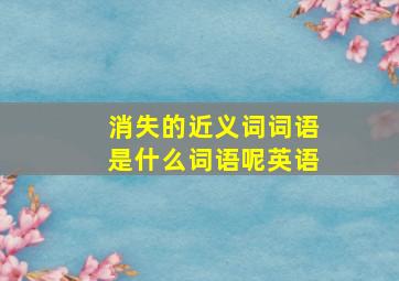 消失的近义词词语是什么词语呢英语