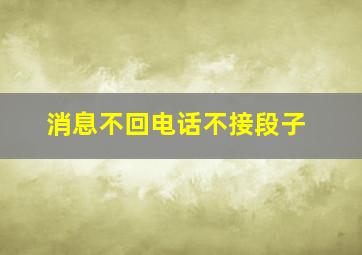 消息不回电话不接段子