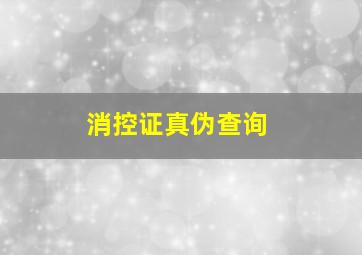 消控证真伪查询