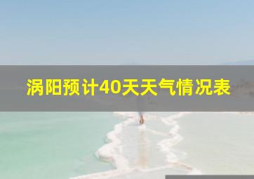 涡阳预计40天天气情况表