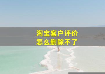 淘宝客户评价怎么删除不了