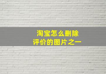 淘宝怎么删除评价的图片之一