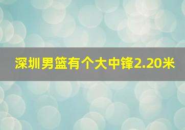 深圳男篮有个大中锋2.20米