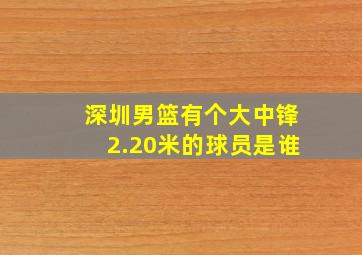 深圳男篮有个大中锋2.20米的球员是谁