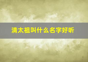 清太祖叫什么名字好听