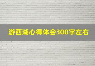 游西湖心得体会300字左右