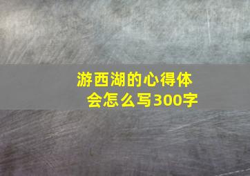 游西湖的心得体会怎么写300字