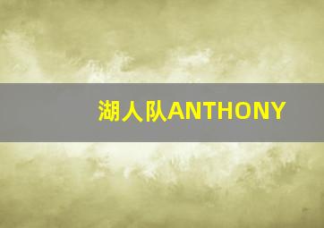 湖人队ANTHONY