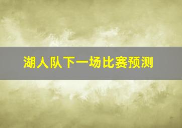 湖人队下一场比赛预测