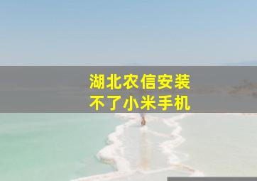 湖北农信安装不了小米手机