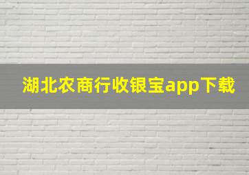 湖北农商行收银宝app下载