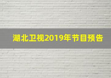 湖北卫视2019年节目预告