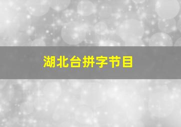 湖北台拼字节目