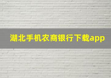 湖北手机农商银行下载app