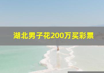 湖北男子花200万买彩票