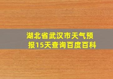 湖北省武汉市天气预报15天查询百度百科