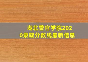 湖北警官学院2020录取分数线最新信息