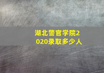 湖北警官学院2020录取多少人