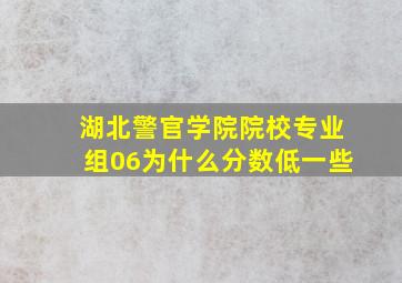 湖北警官学院院校专业组06为什么分数低一些