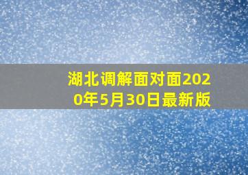 湖北调解面对面2020年5月30日最新版