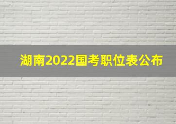 湖南2022国考职位表公布