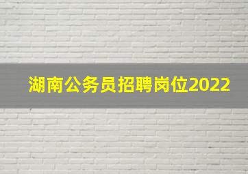 湖南公务员招聘岗位2022