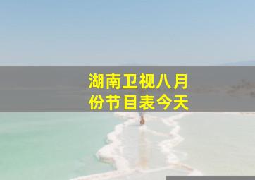 湖南卫视八月份节目表今天